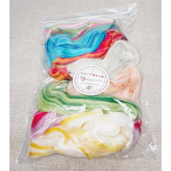 #1: Felting Wool Roving, mixed color fibers from UK, NWOT - Picture 1 of 4